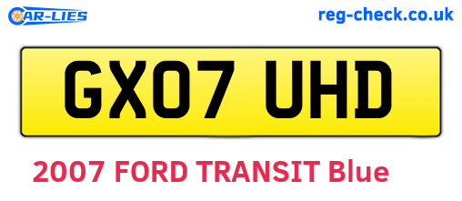 GX07UHD are the vehicle registration plates.