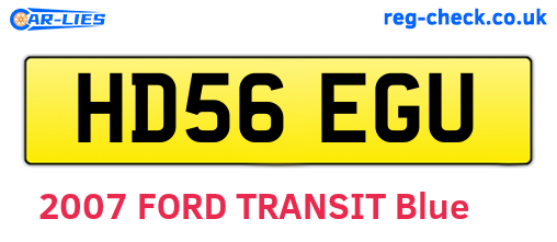 HD56EGU are the vehicle registration plates.