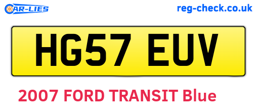 HG57EUV are the vehicle registration plates.