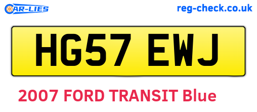 HG57EWJ are the vehicle registration plates.