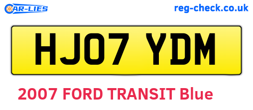 HJ07YDM are the vehicle registration plates.