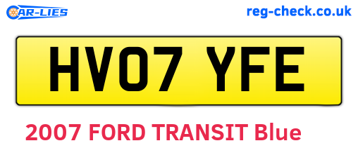 HV07YFE are the vehicle registration plates.