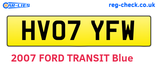HV07YFW are the vehicle registration plates.