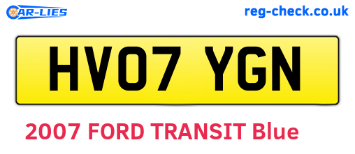 HV07YGN are the vehicle registration plates.