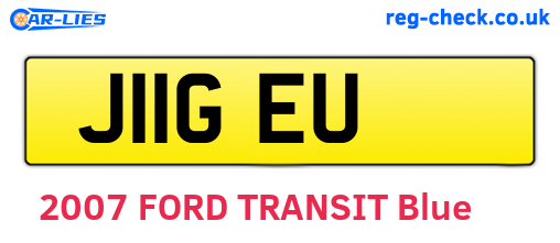 J11GEU are the vehicle registration plates.