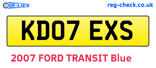 KD07EXS are the vehicle registration plates.