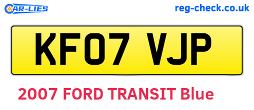 KF07VJP are the vehicle registration plates.