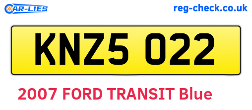 KNZ5022 are the vehicle registration plates.