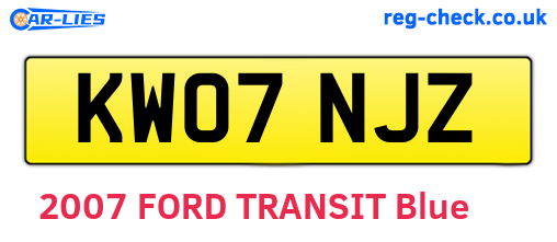 KW07NJZ are the vehicle registration plates.