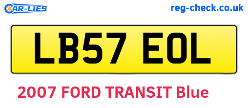 LB57EOL are the vehicle registration plates.