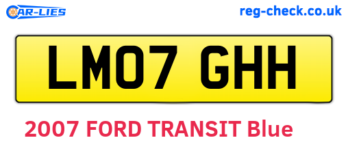 LM07GHH are the vehicle registration plates.