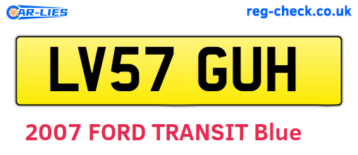LV57GUH are the vehicle registration plates.