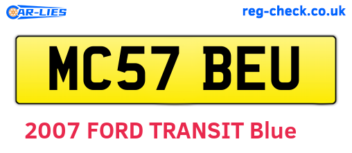 MC57BEU are the vehicle registration plates.