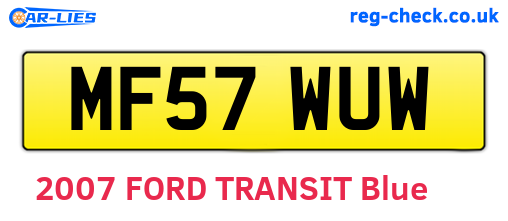 MF57WUW are the vehicle registration plates.