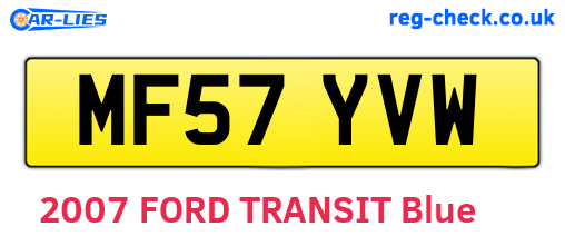 MF57YVW are the vehicle registration plates.