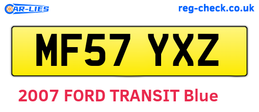 MF57YXZ are the vehicle registration plates.