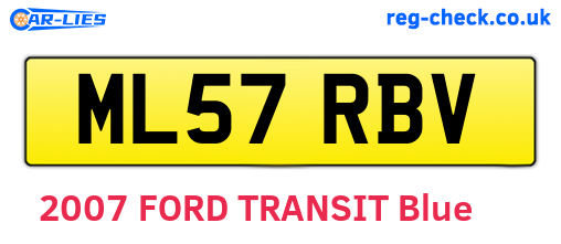 ML57RBV are the vehicle registration plates.