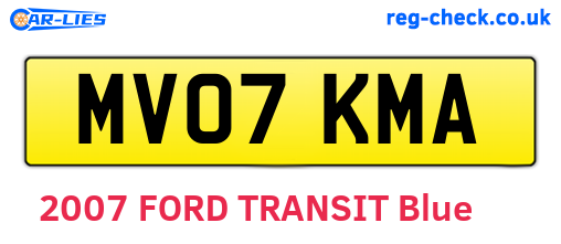 MV07KMA are the vehicle registration plates.