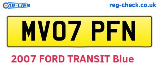 MV07PFN are the vehicle registration plates.