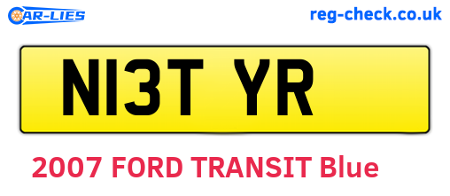N13TYR are the vehicle registration plates.