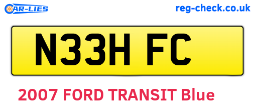 N33HFC are the vehicle registration plates.