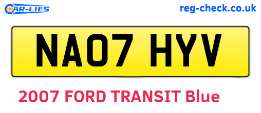 NA07HYV are the vehicle registration plates.