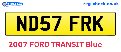 ND57FRK are the vehicle registration plates.