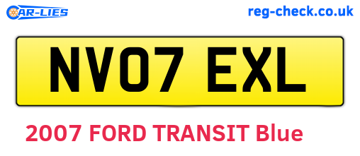 NV07EXL are the vehicle registration plates.