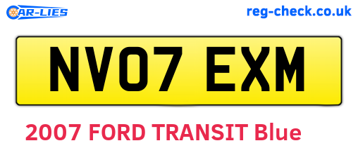 NV07EXM are the vehicle registration plates.