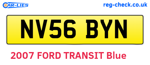 NV56BYN are the vehicle registration plates.