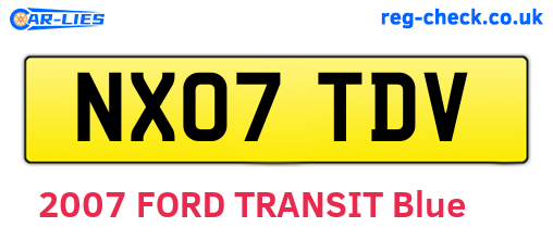 NX07TDV are the vehicle registration plates.