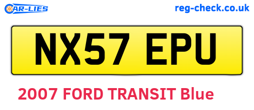 NX57EPU are the vehicle registration plates.