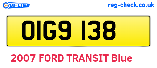 OIG9138 are the vehicle registration plates.