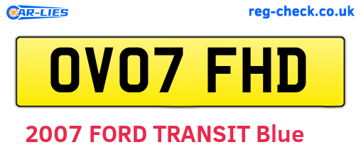 OV07FHD are the vehicle registration plates.
