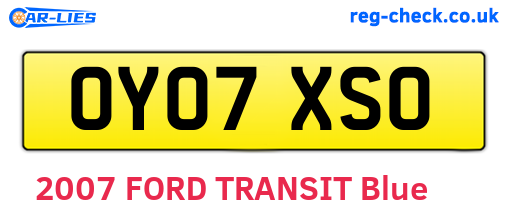 OY07XSO are the vehicle registration plates.