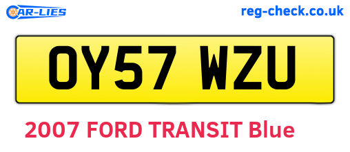 OY57WZU are the vehicle registration plates.