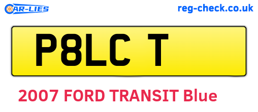 P8LCT are the vehicle registration plates.