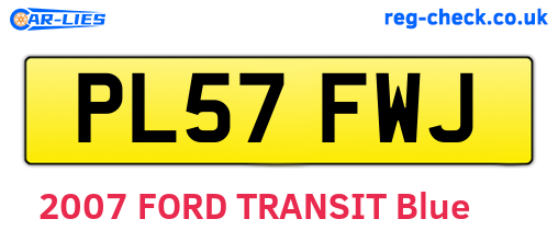 PL57FWJ are the vehicle registration plates.