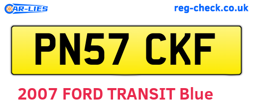 PN57CKF are the vehicle registration plates.