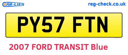 PY57FTN are the vehicle registration plates.
