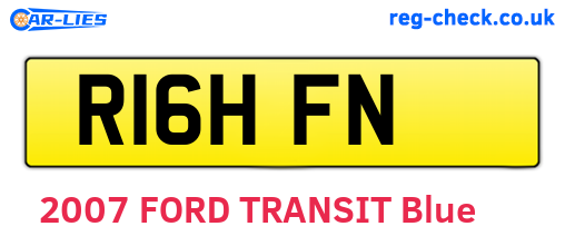 R16HFN are the vehicle registration plates.