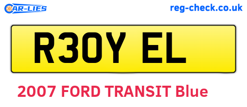 R30YEL are the vehicle registration plates.