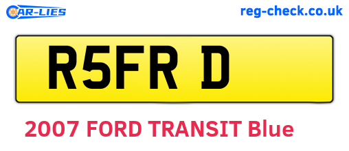 R5FRD are the vehicle registration plates.