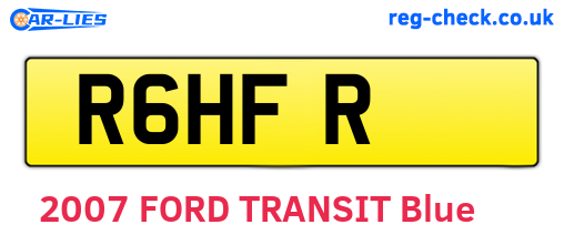 R6HFR are the vehicle registration plates.