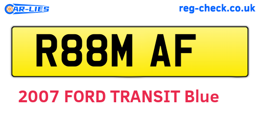 R88MAF are the vehicle registration plates.