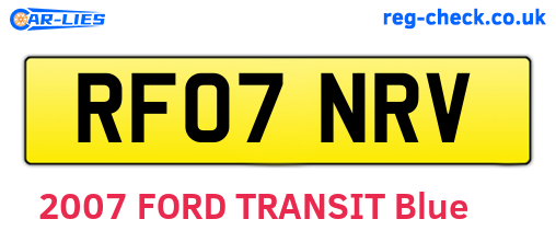 RF07NRV are the vehicle registration plates.