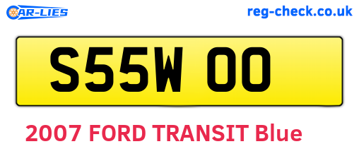 S55WOO are the vehicle registration plates.