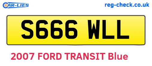 S666WLL are the vehicle registration plates.