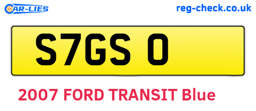 S7GSO are the vehicle registration plates.