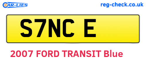 S7NCE are the vehicle registration plates.